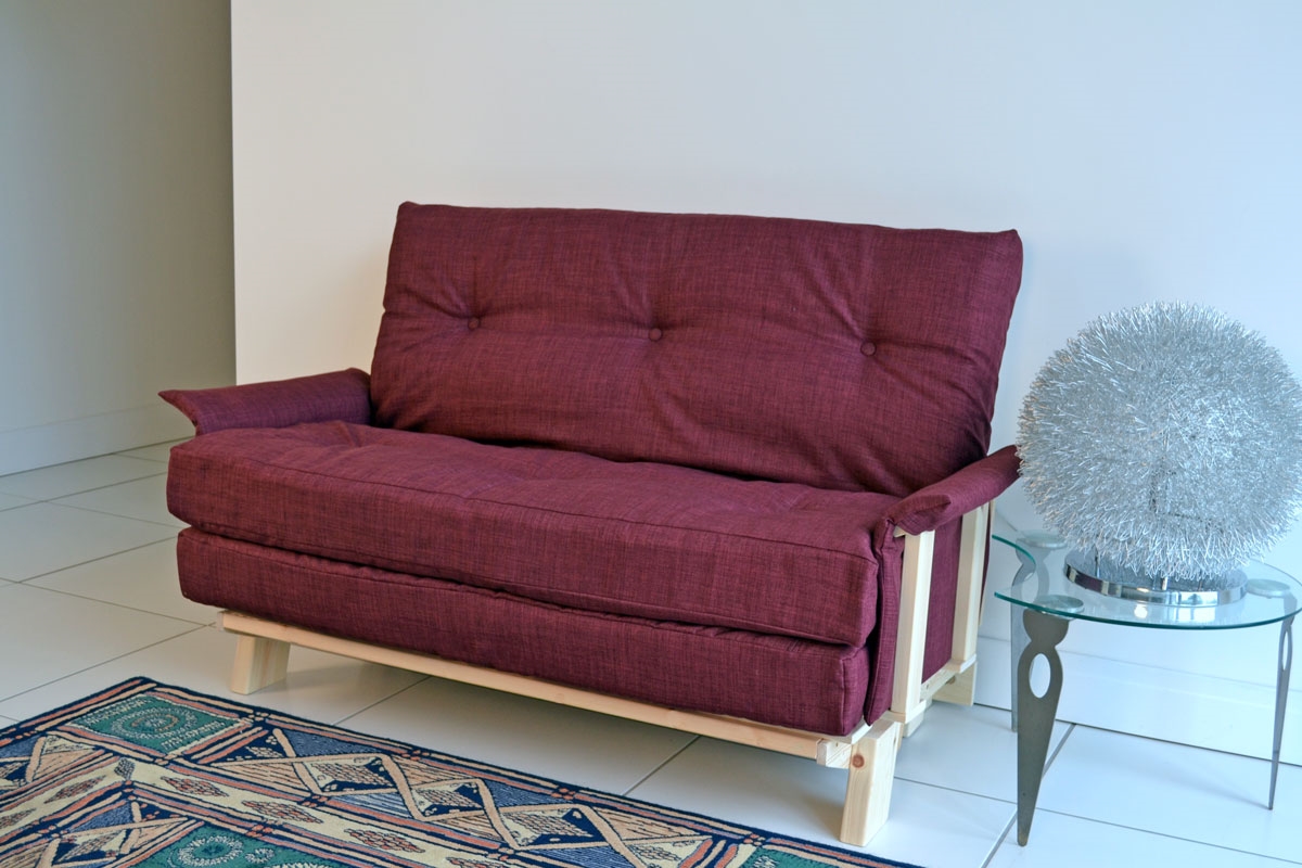 Compact Futon Sofa Bed: Full size double futon with small ...